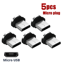 USLION 5 Pcs 360 obrotowe końcówki magnetyczne do części zamienne do telefonów komórkowych łatwy w obsłudze trwały konwerter Adapter do kabla ładowarki 3
